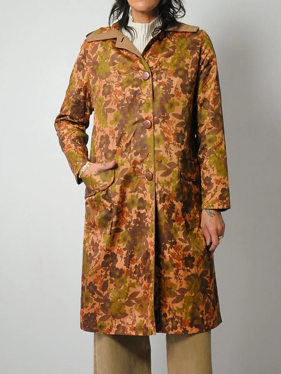 1960's Reversible Floral Trench Coat