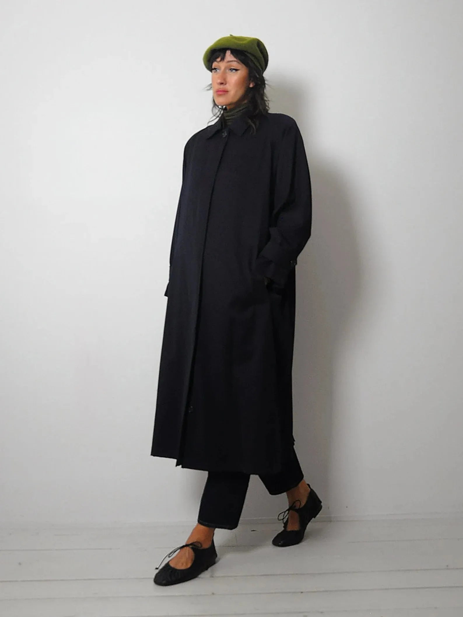 1980's Anne Klein Wool Trench Coat