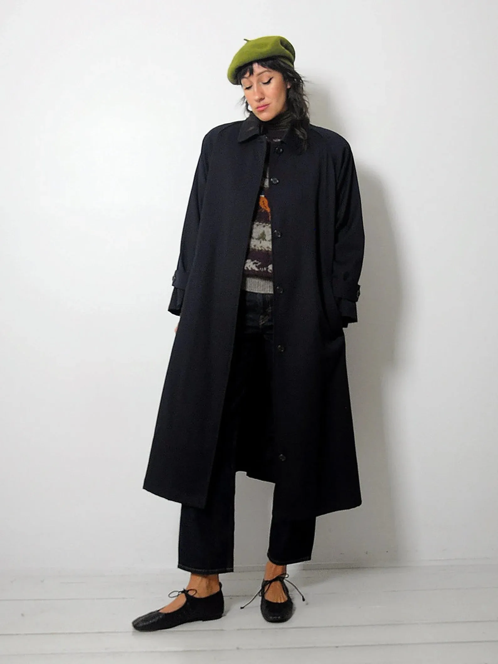 1980's Anne Klein Wool Trench Coat