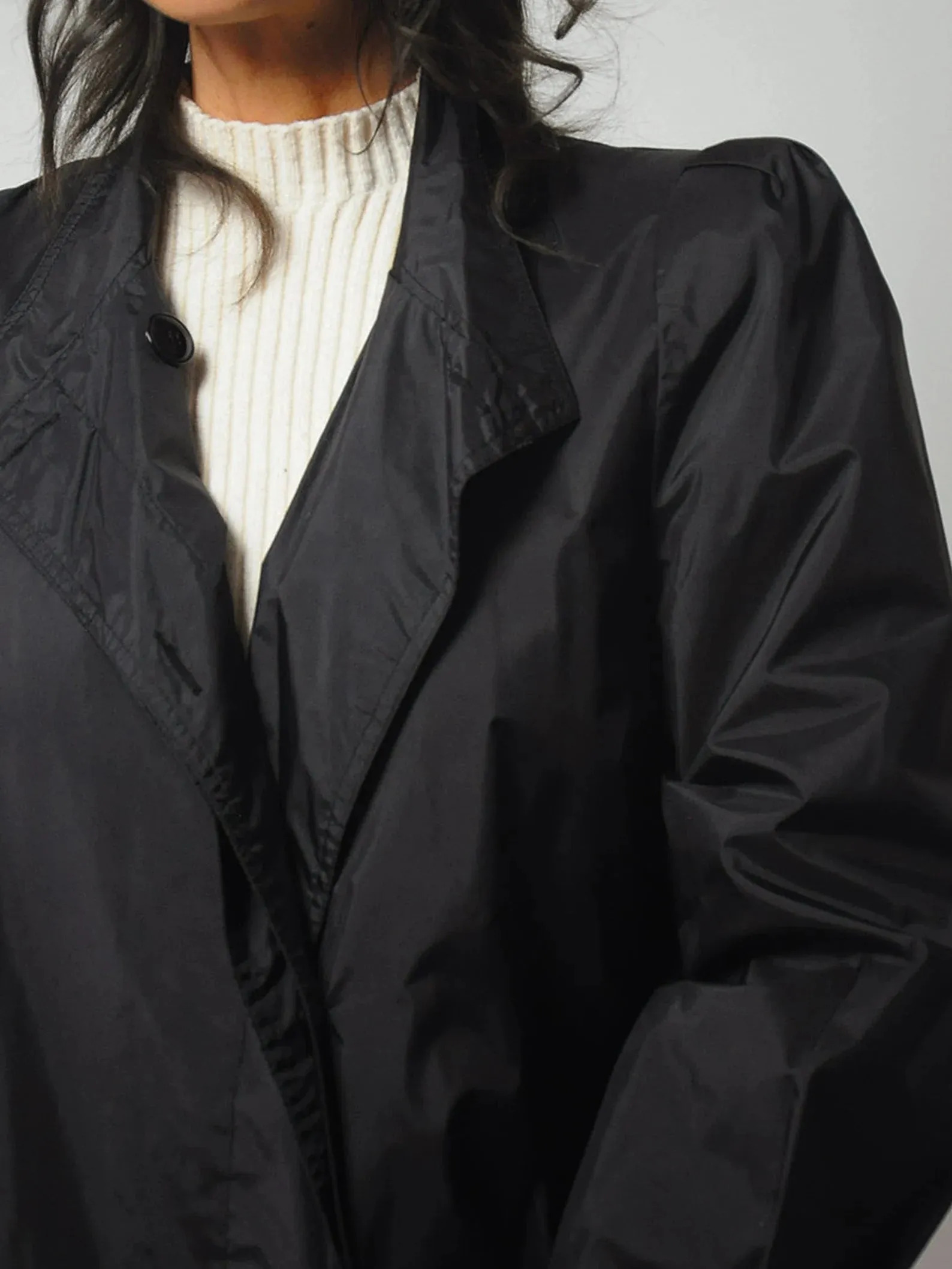 1980's Black Swing Raincoat