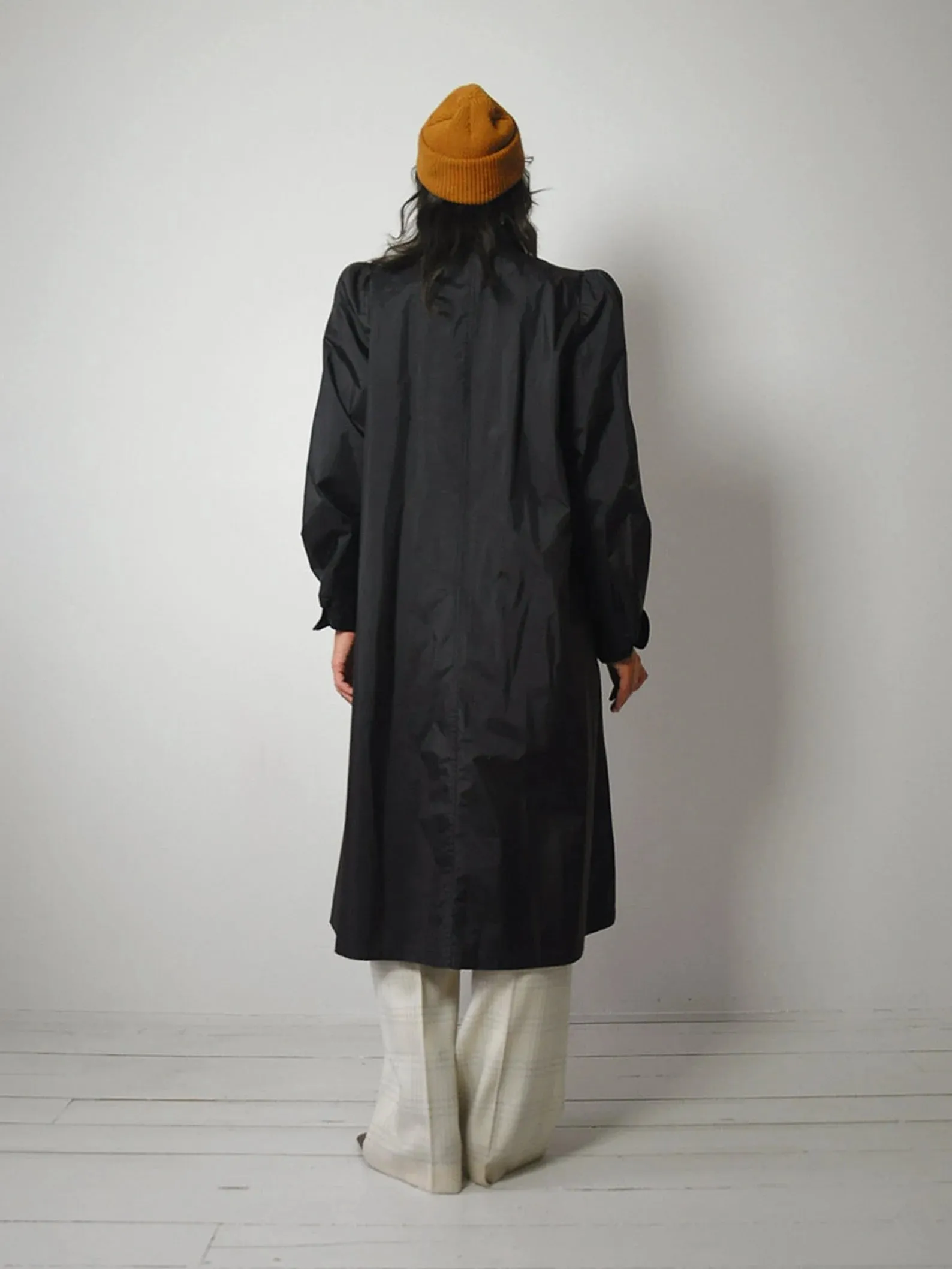 1980's Black Swing Raincoat