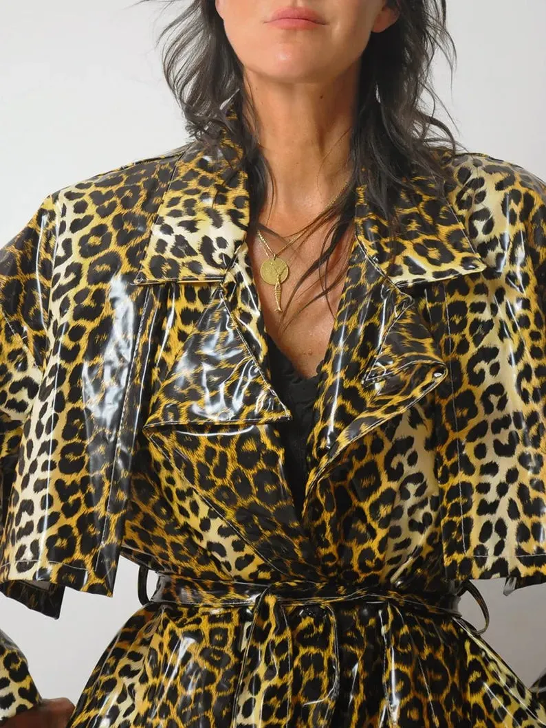 1980's Leopard print Raincoat