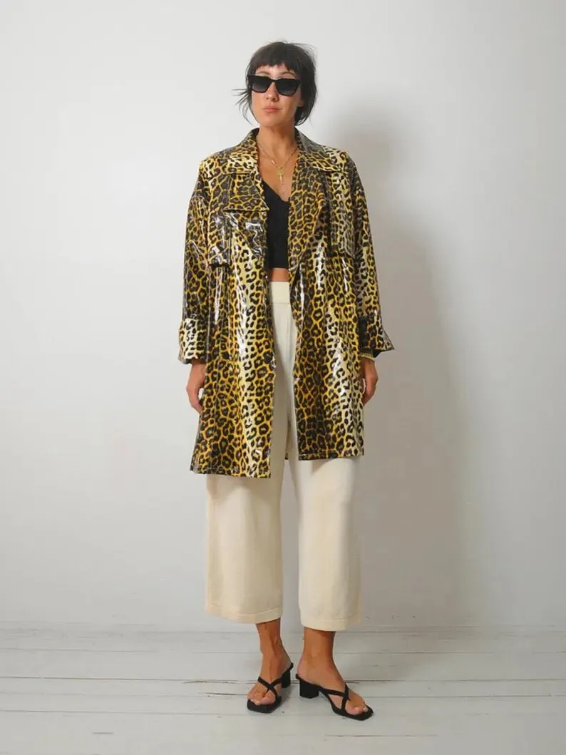 1980's Leopard print Raincoat