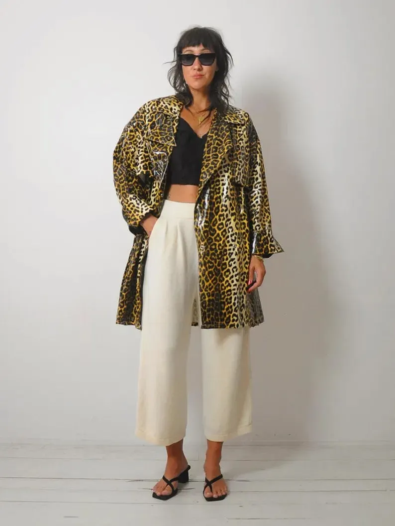 1980's Leopard print Raincoat