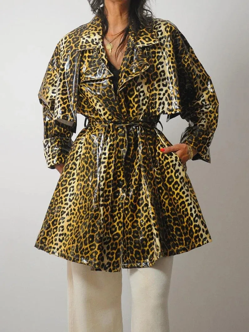 1980's Leopard print Raincoat