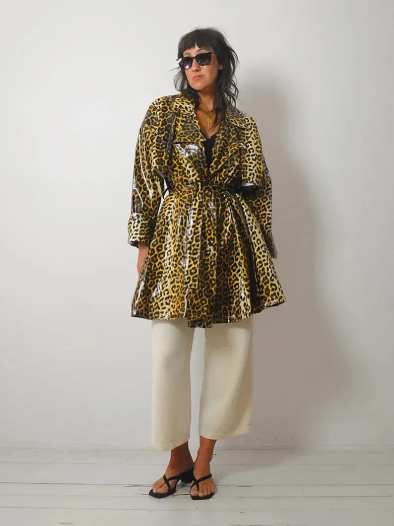 1980's Leopard print Raincoat