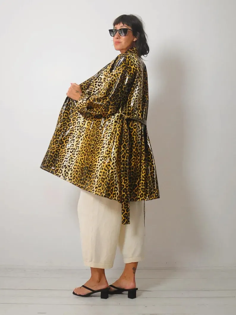 1980's Leopard print Raincoat