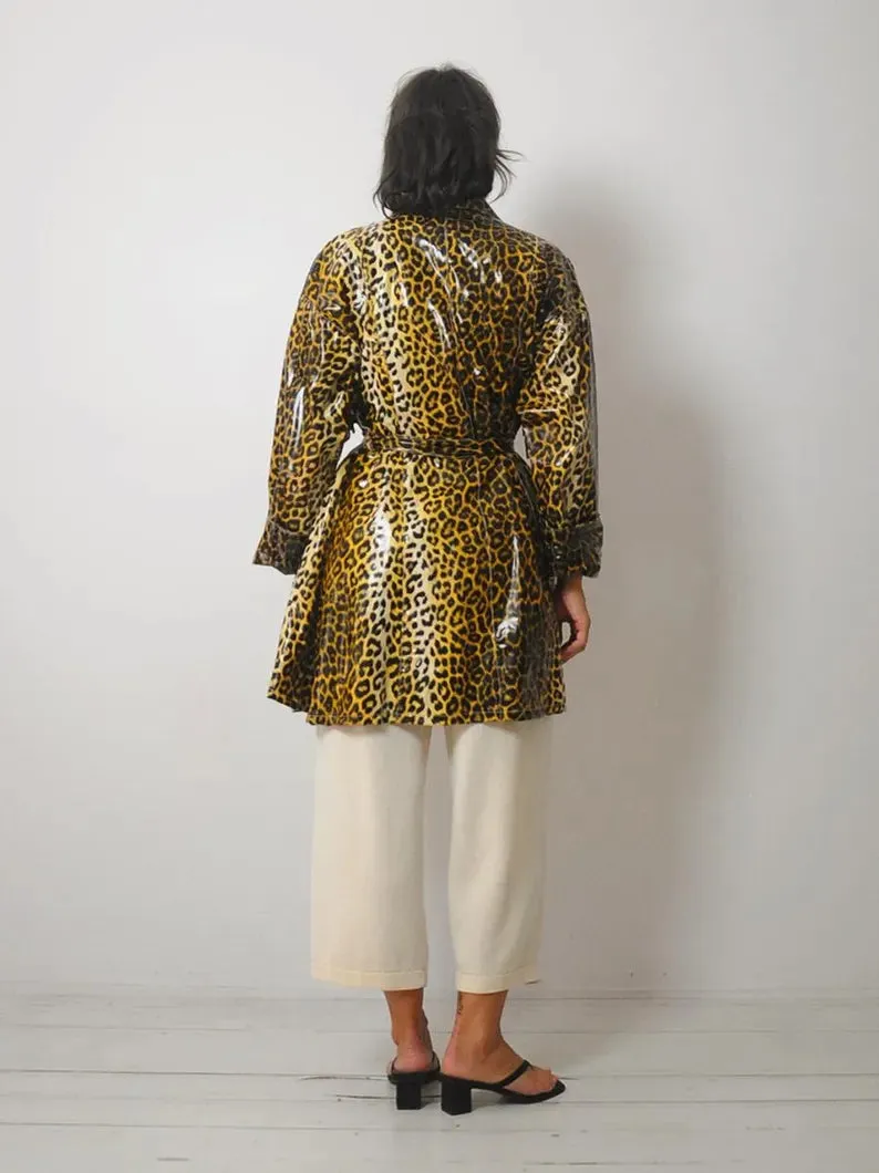 1980's Leopard print Raincoat