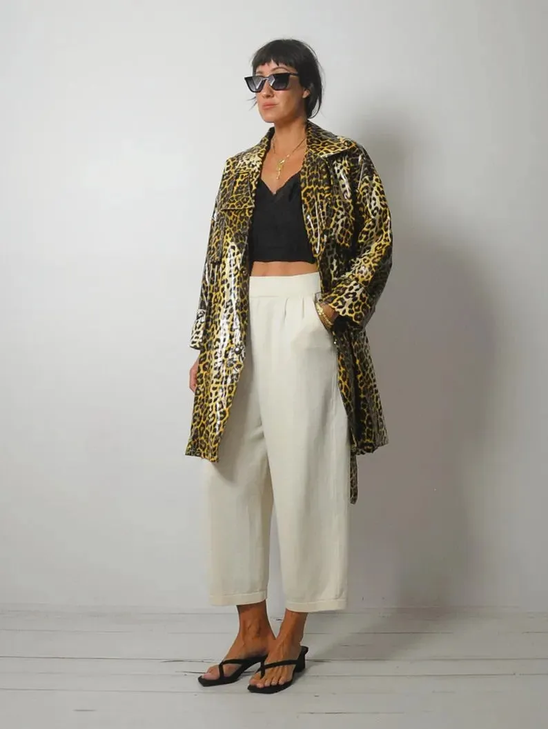 1980's Leopard print Raincoat