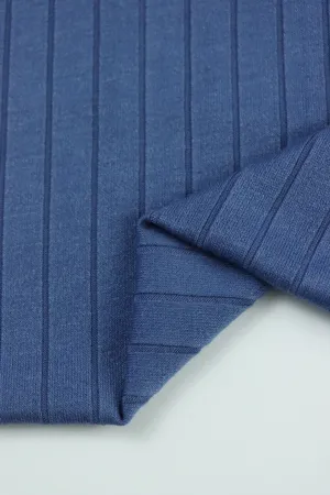 1YD PRECUT; Denim Seville Wide Rib Knit