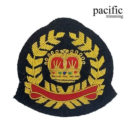 2 3/4" Zari Embroidery Crown Emblem Badge Patch Sew On : PA0BZ607