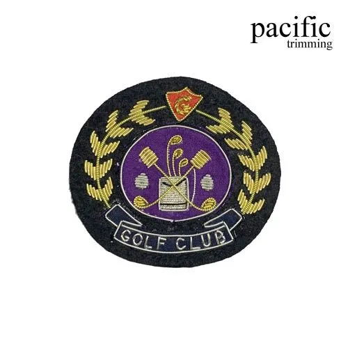 2 3/4" Zari Embroidery Golf Club Emblem Badge Patch Sew On : PAVBZ767