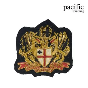 2 3/4" Zari Embroidery Royalty Emblem Badge : PA0BZ636