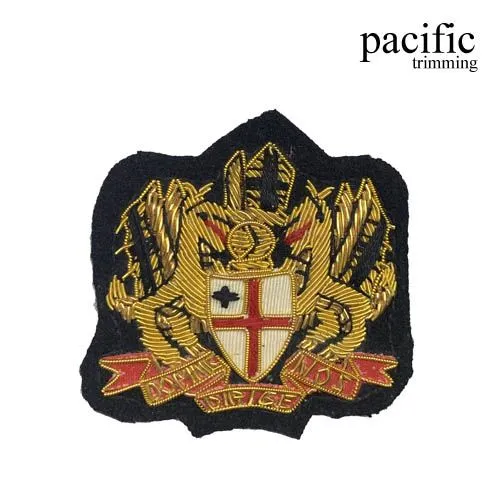 2 3/4" Zari Embroidery Royalty Emblem Badge : PA0BZ636