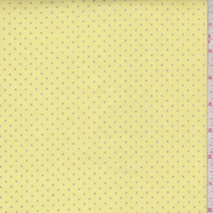 2 YD PC-Lemon Yellow Pin Dot Cotton Shirting Fabric