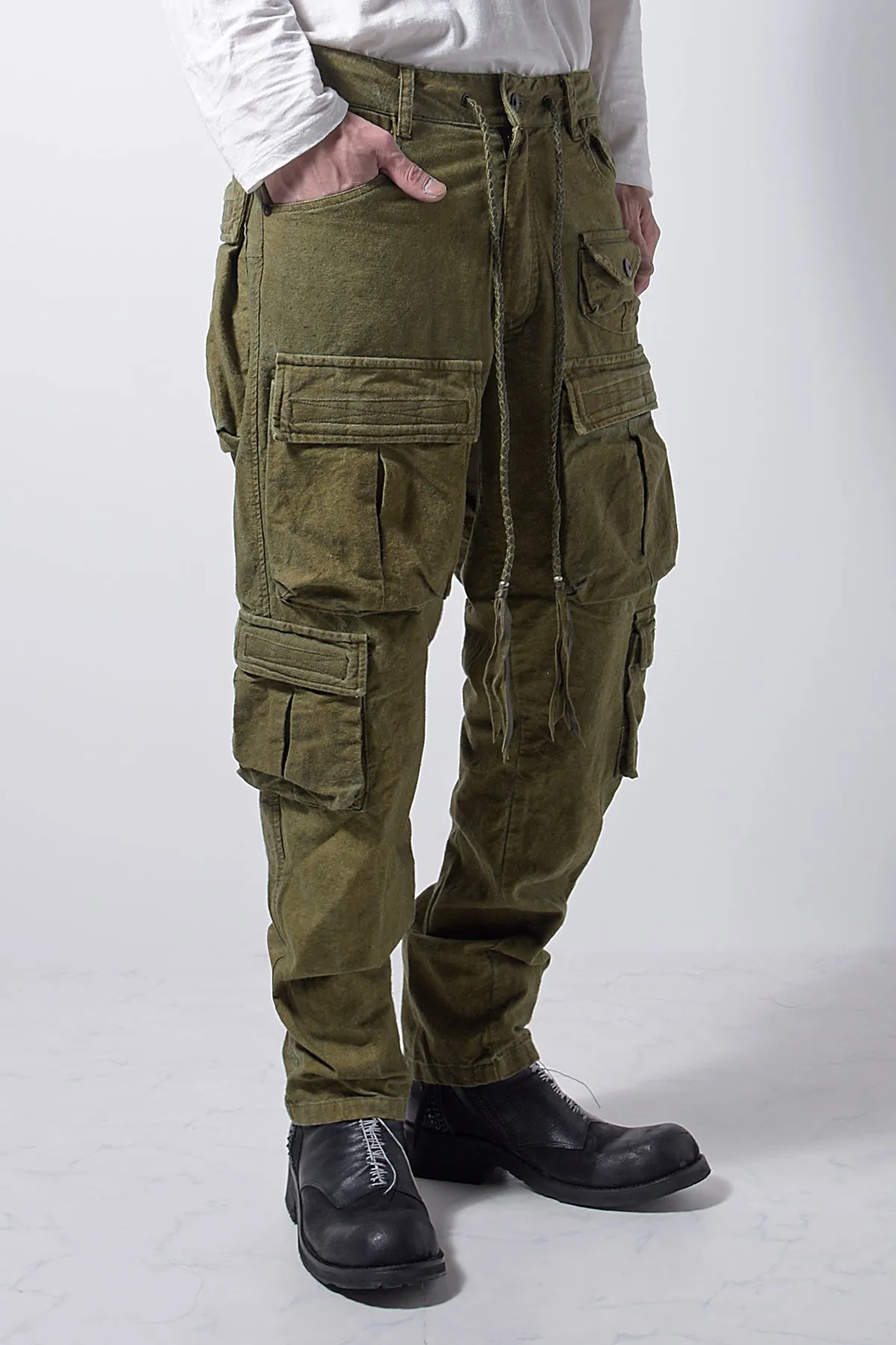 2202-PT03 Multipul Cargo Pants 02 Khaki