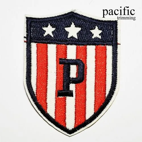 2" Flag Badge Patch Iron On : PA190138