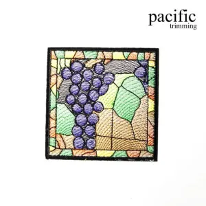 3 1/8" Embroidery Grape Square Patch : PA190191