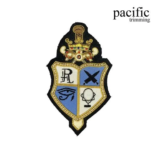 4 1/4" Zari Embroidery Royalty Emblem Badge : PA0BZ768