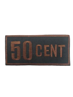 50 Cent Embroidered Brown Hot-Fix Patch