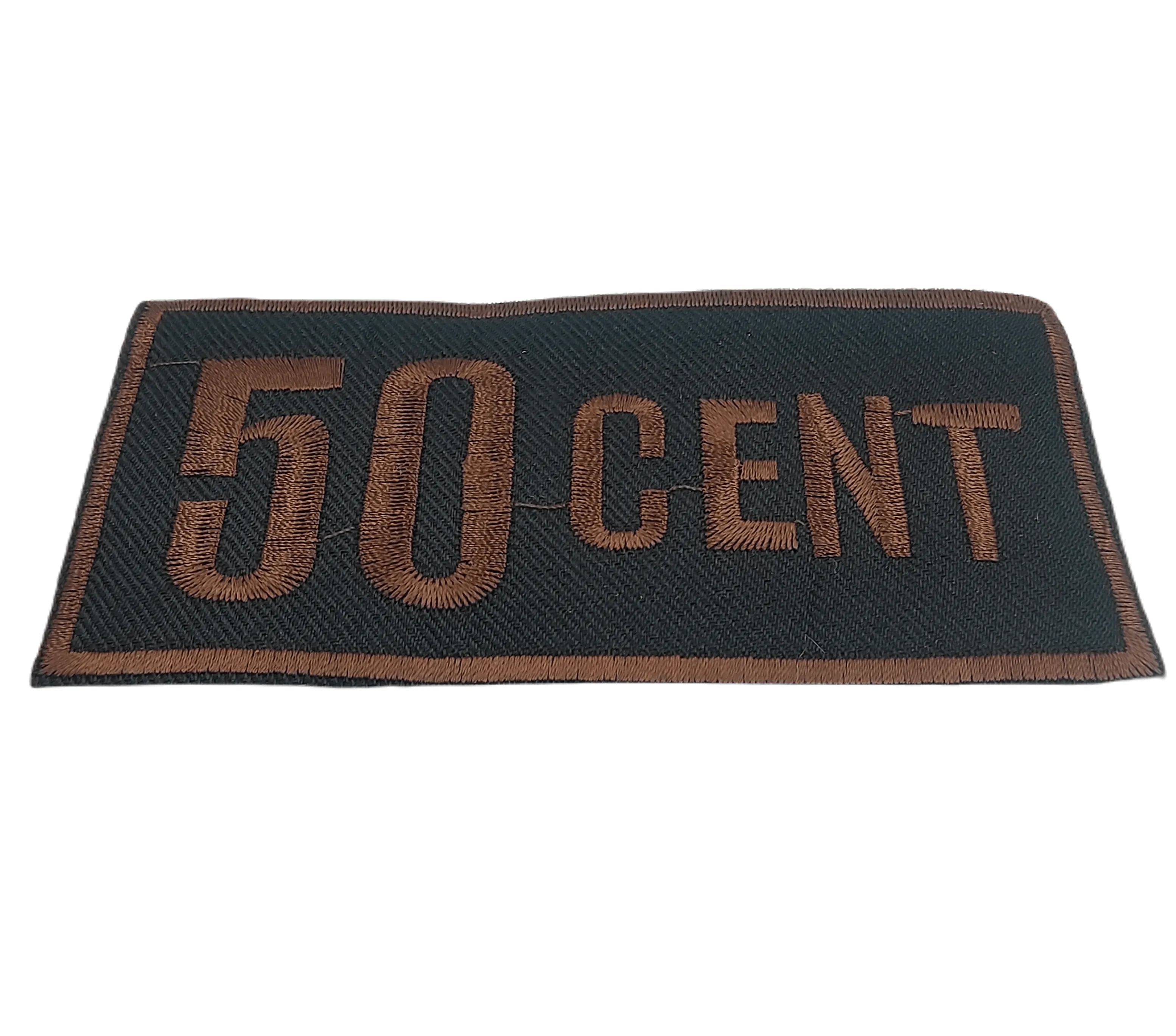 50 Cent Embroidered Brown Hot-Fix Patch