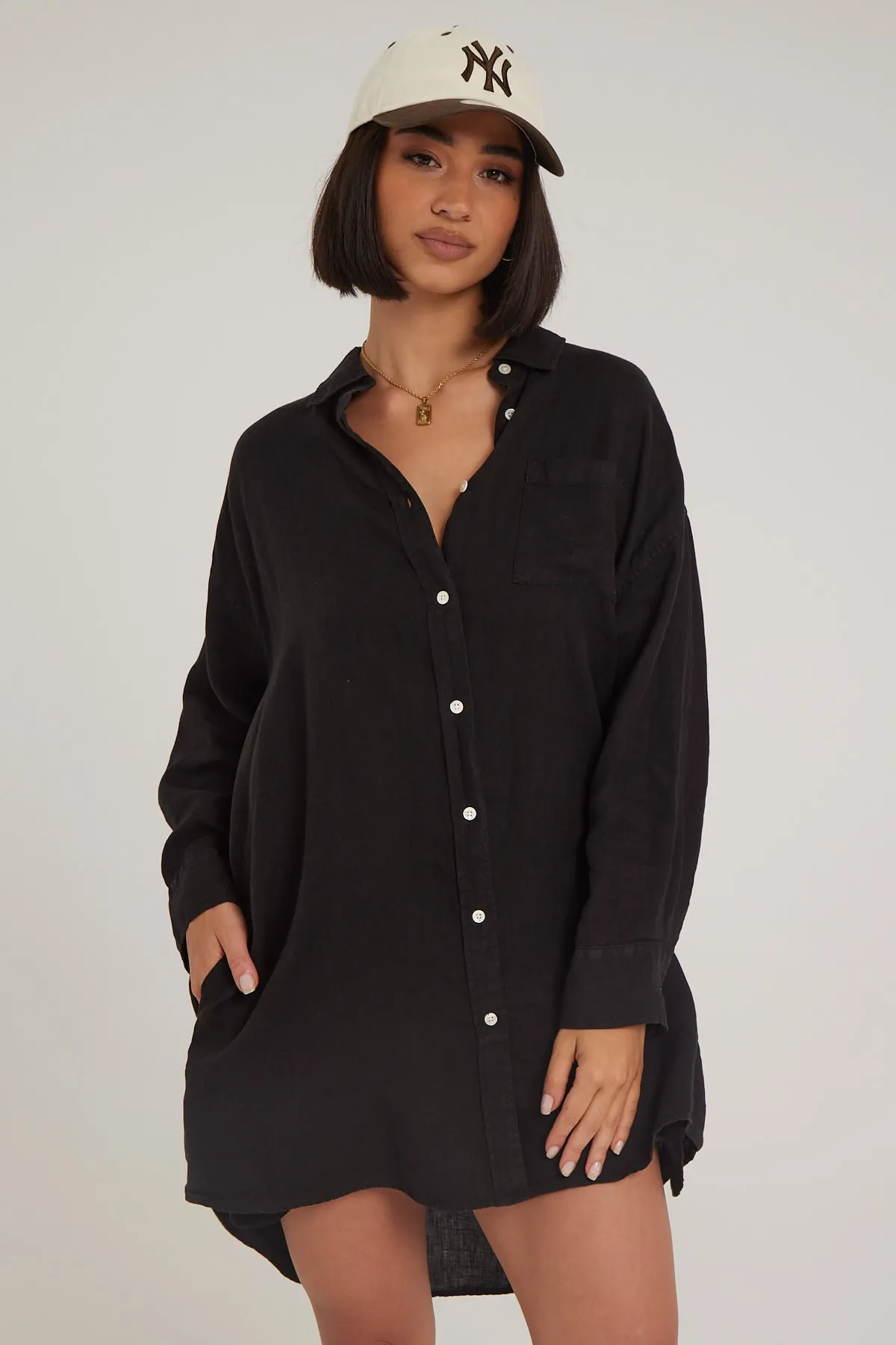 Academy Brand Hampton Linen Dress Black