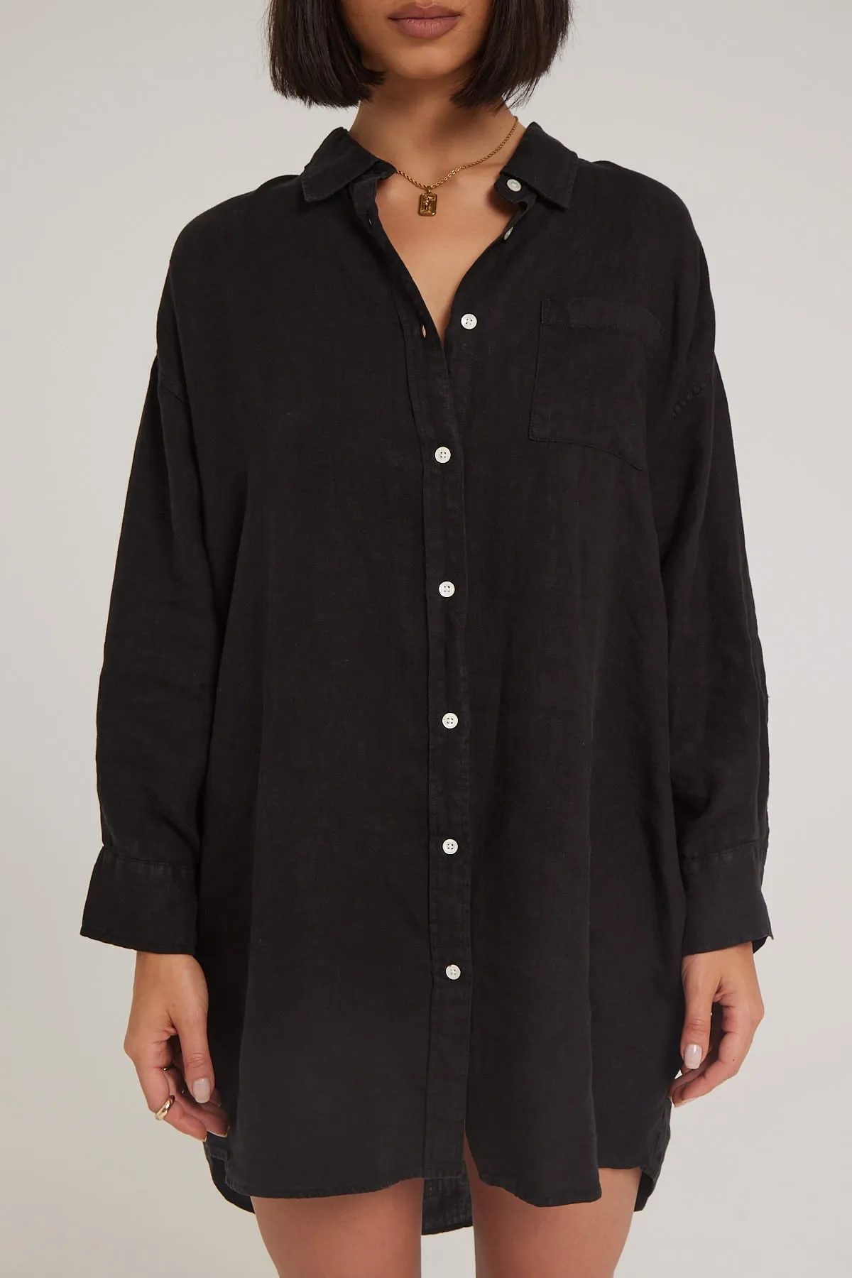 Academy Brand Hampton Linen Dress Black