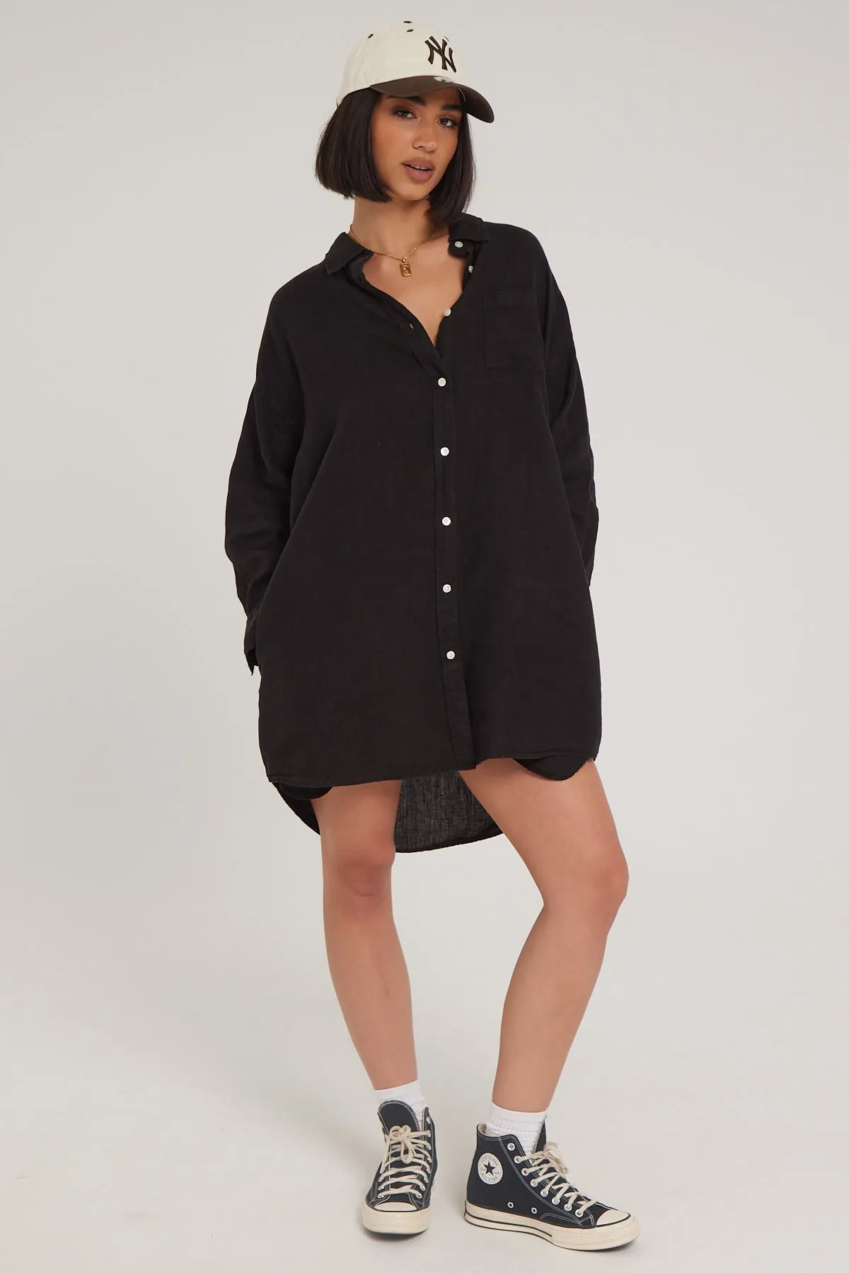 Academy Brand Hampton Linen Dress Black