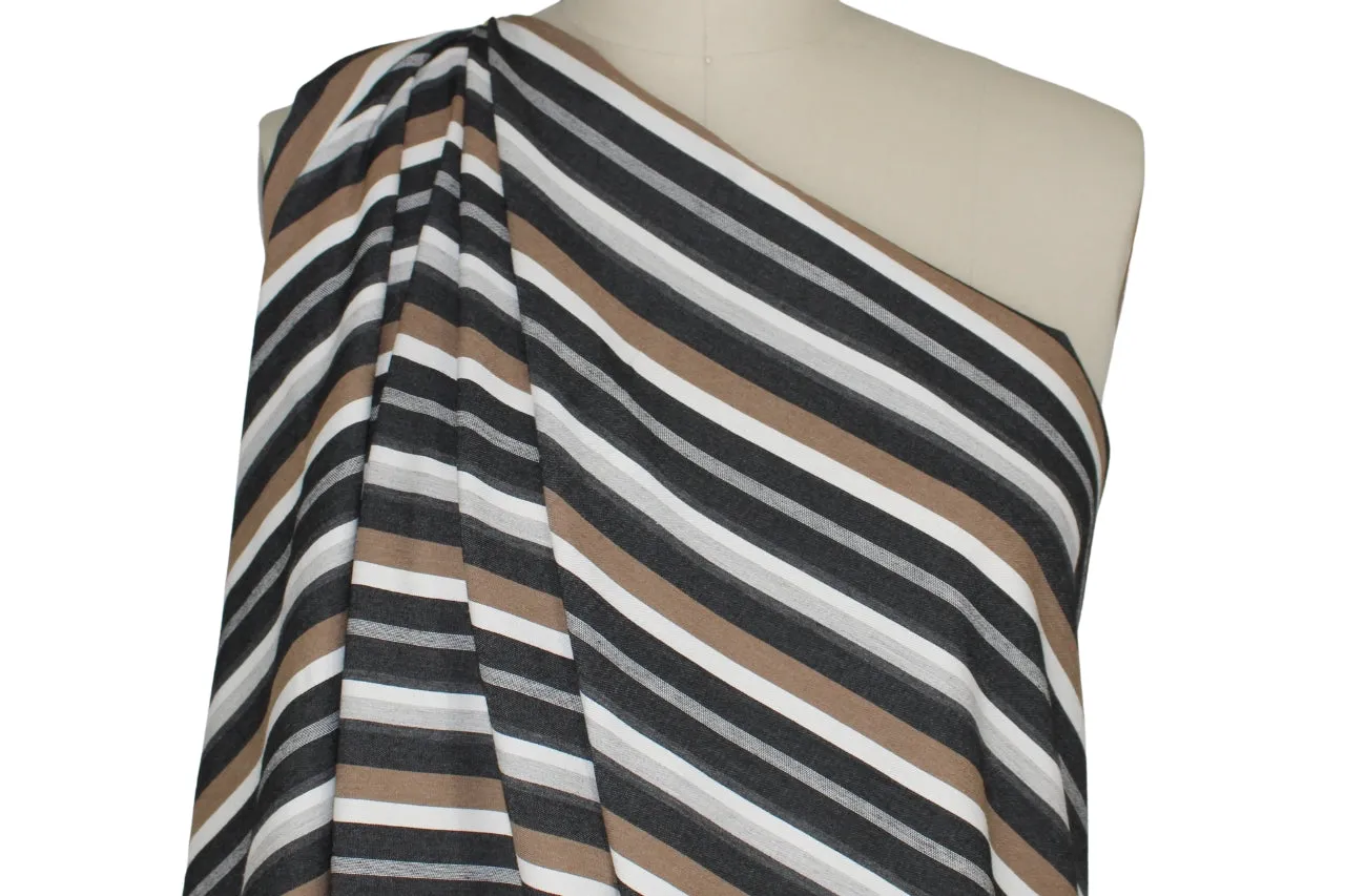 Avenue M0ntaigne Striped Stretch Bottom Weight - Black/White/Brown