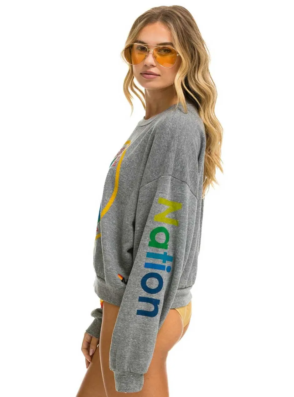 Aviator Nation Women's Relaxed Crew Sweatshirt - Heather Grey