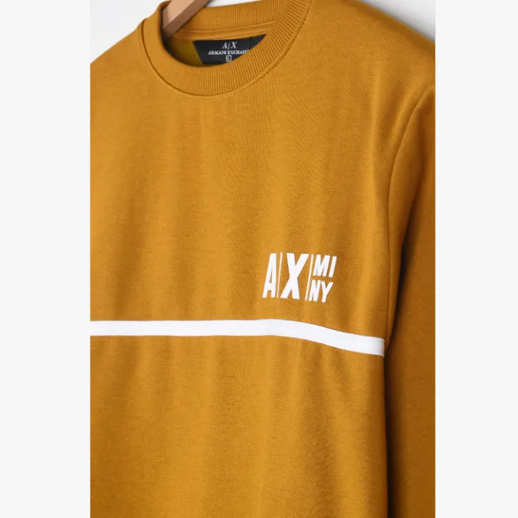 AX - Men 'Mustard' Printed Fleece Sweatshirt AX363