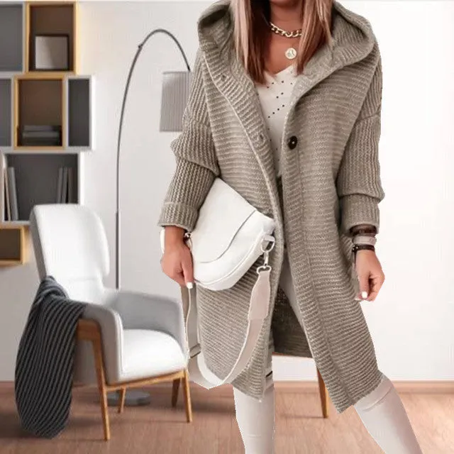 BerryBetty - Casual Hooded Knitted Coat