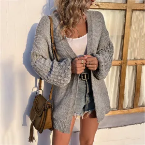 BerryBetty - Casual Lantern Sleeve Cardigan