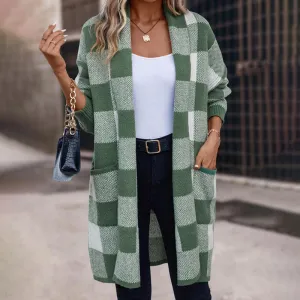 BerryBetty - Casual Plaid Knitted Cardigan