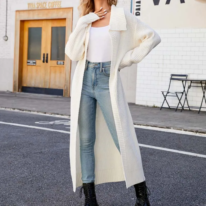 BerryBetty - Casual Solid Colour Long Cardigan