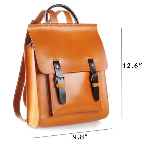 Best Handmade Tan Leather Womens Backpack Tan Womens Satchel School Backpacks