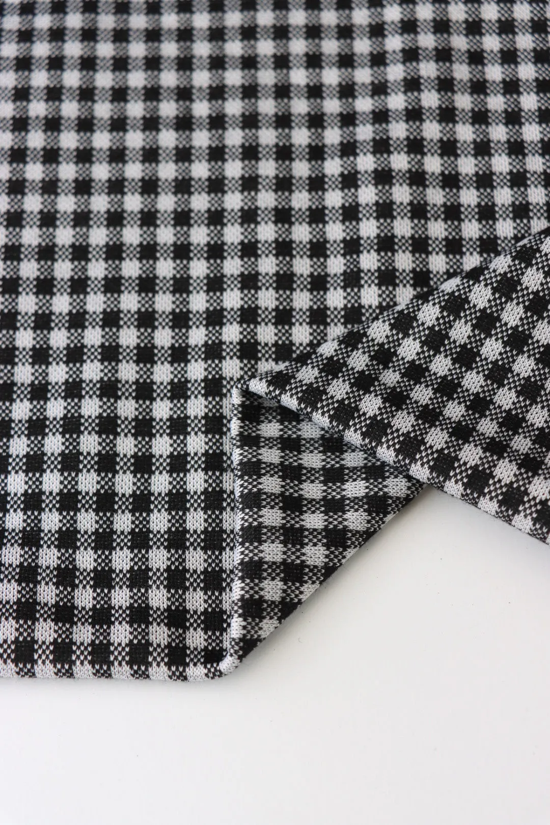 Black & Ivory 1/4" Gingham Yarn Dyed Jacquard Knit