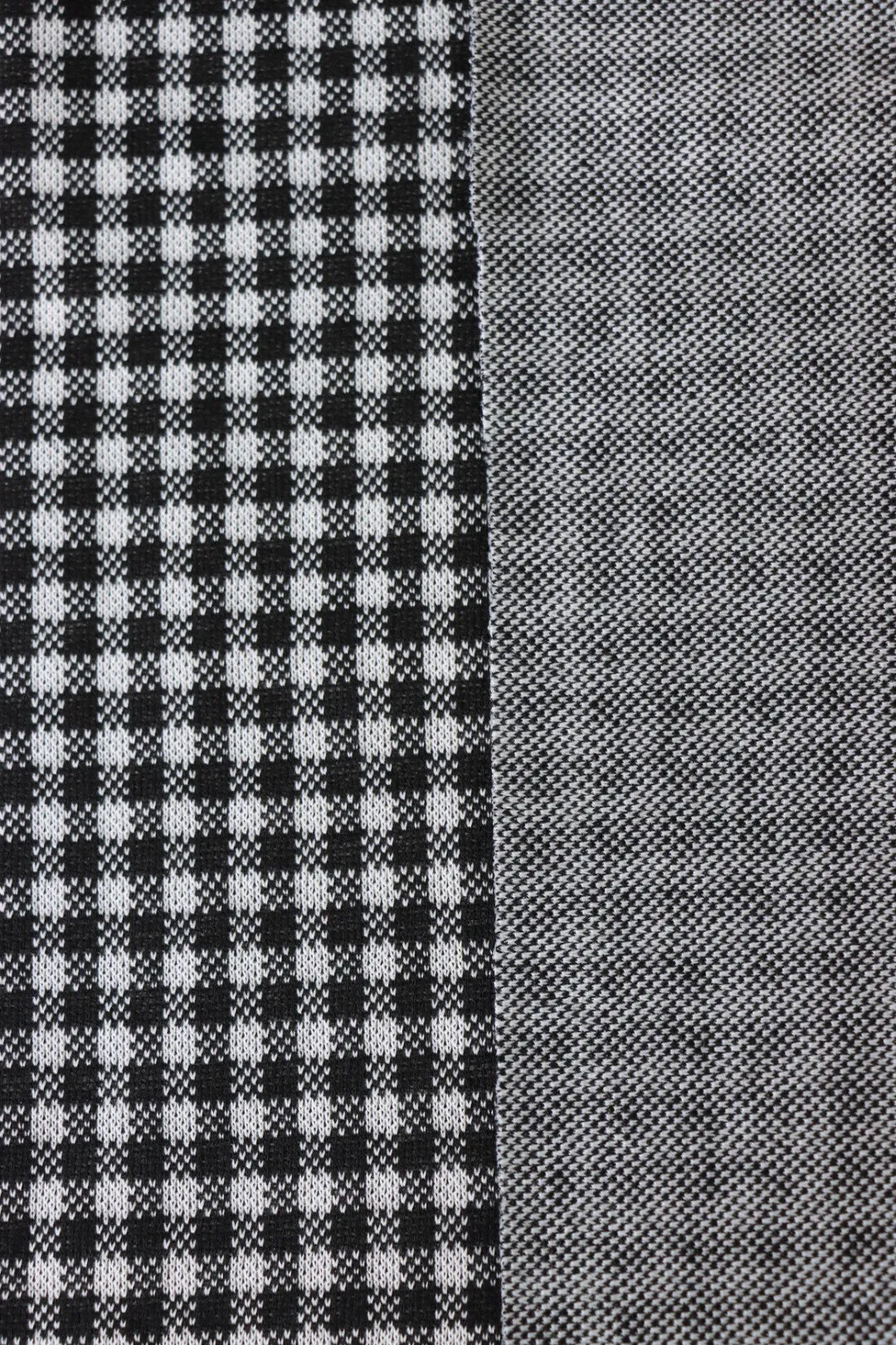 Black & Ivory 1/4" Gingham Yarn Dyed Jacquard Knit