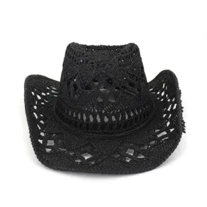 Black Mesh Gothic Cowboy Hat