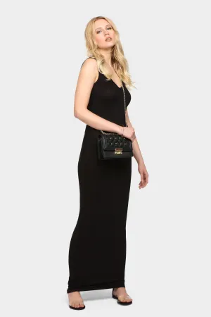 Black V Neck Maxi Dress