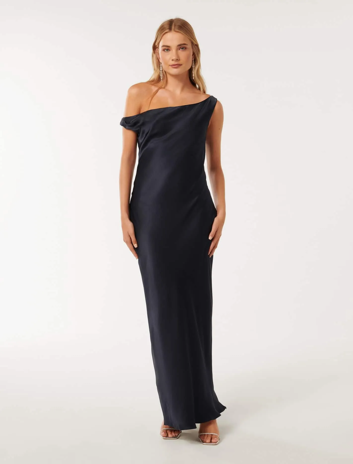 Blake Satin Tipped Shoulder Maxi Dress