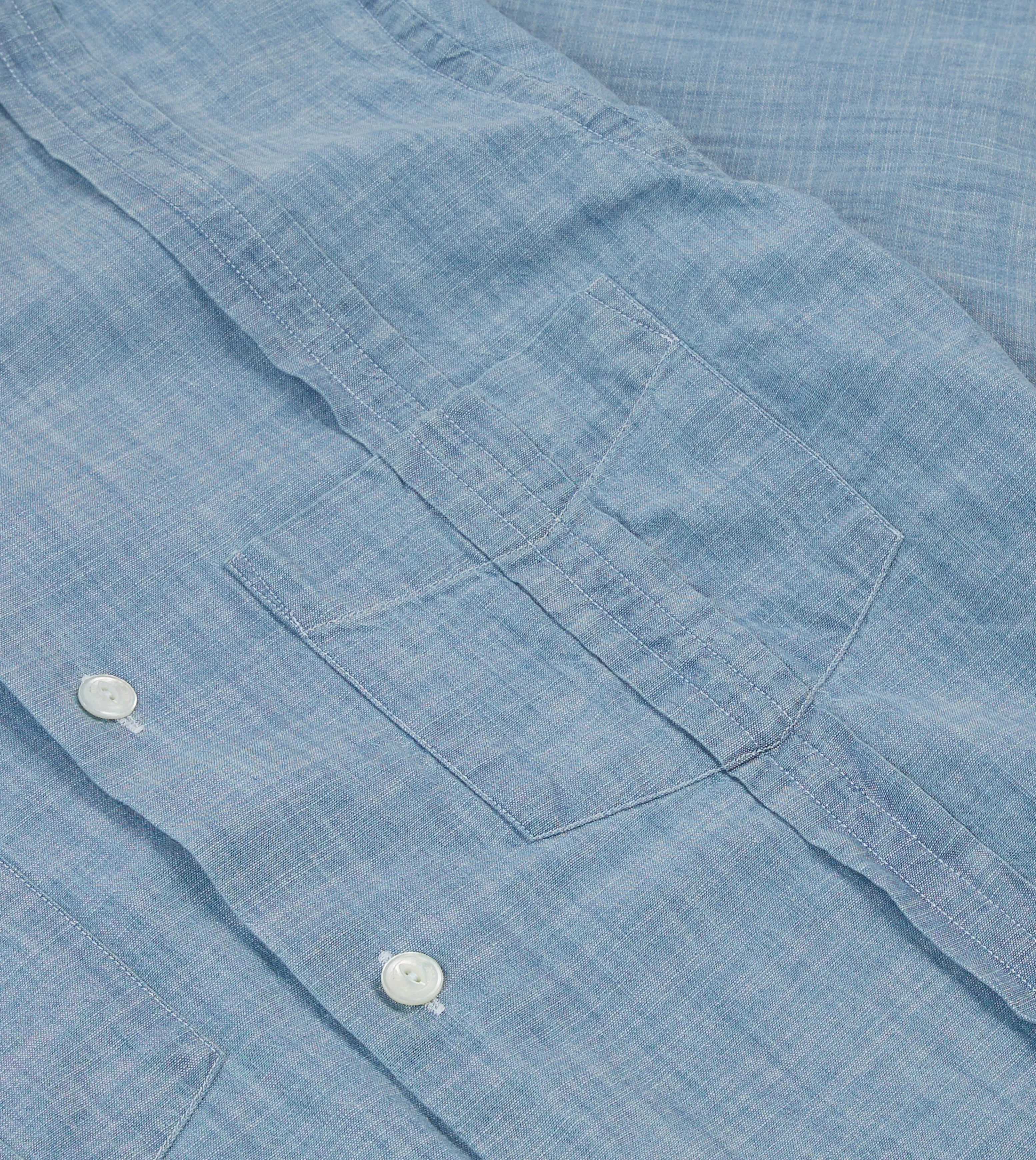 Blue Chambray Short Sleeve Cuban Shirt