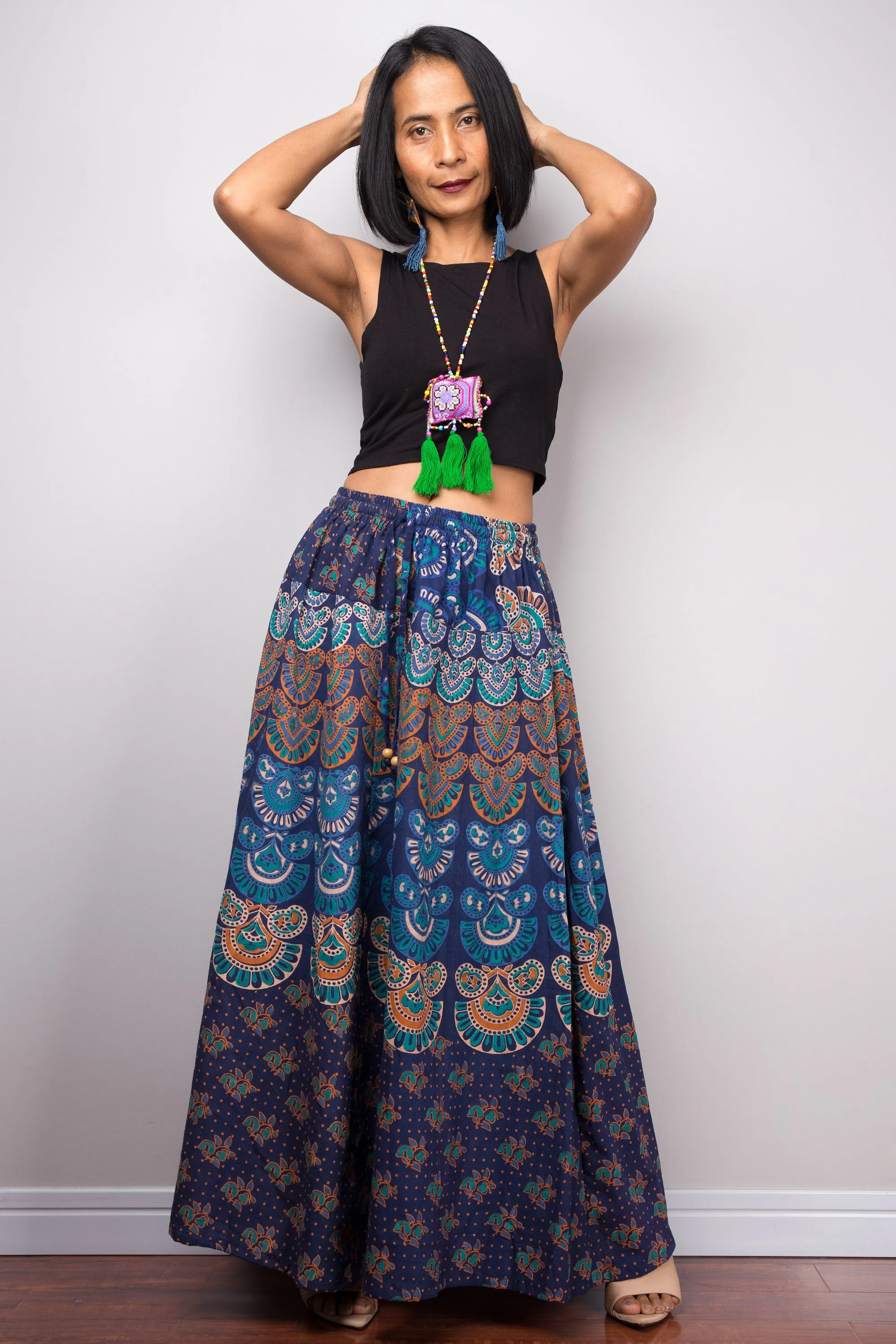 Boho Patchwork Skirt | Maxi skirt | Flowy gypsy festival skirt | Cotton skirt