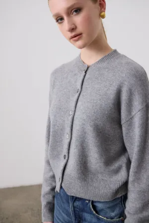 Boxy Cashmere Cardigan - Grey Marle