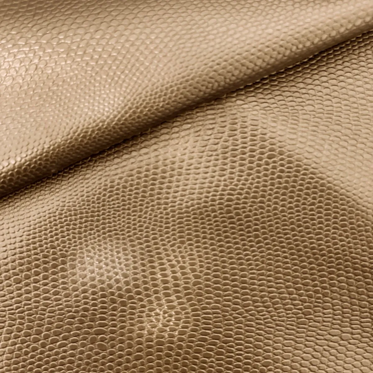 Bronze Anaconda Snake Skin Stretch Vinyl Fabric