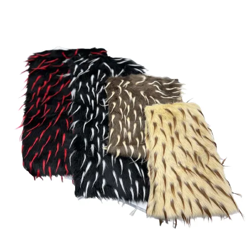 Brown | Beige Two Tone Spike Shaggy Faux Fur Fabric