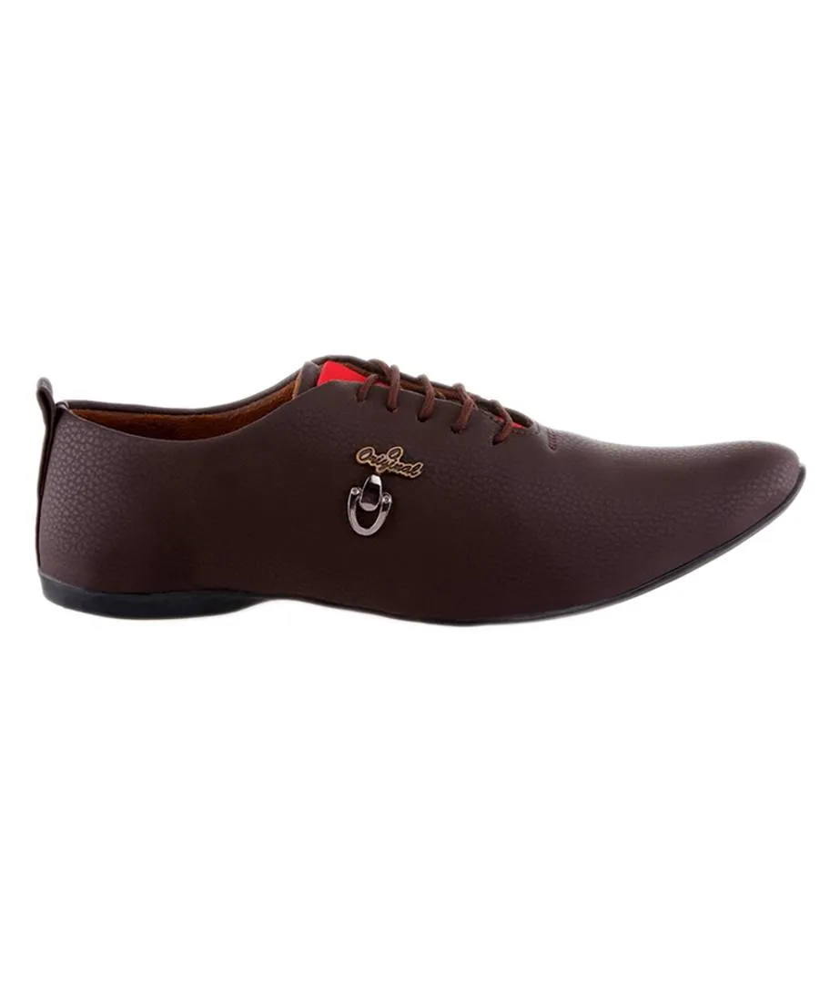 Brown Synthetic Leather Casual Shoe