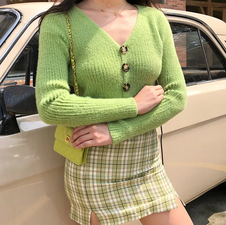 Cara Plaid Skirt Green