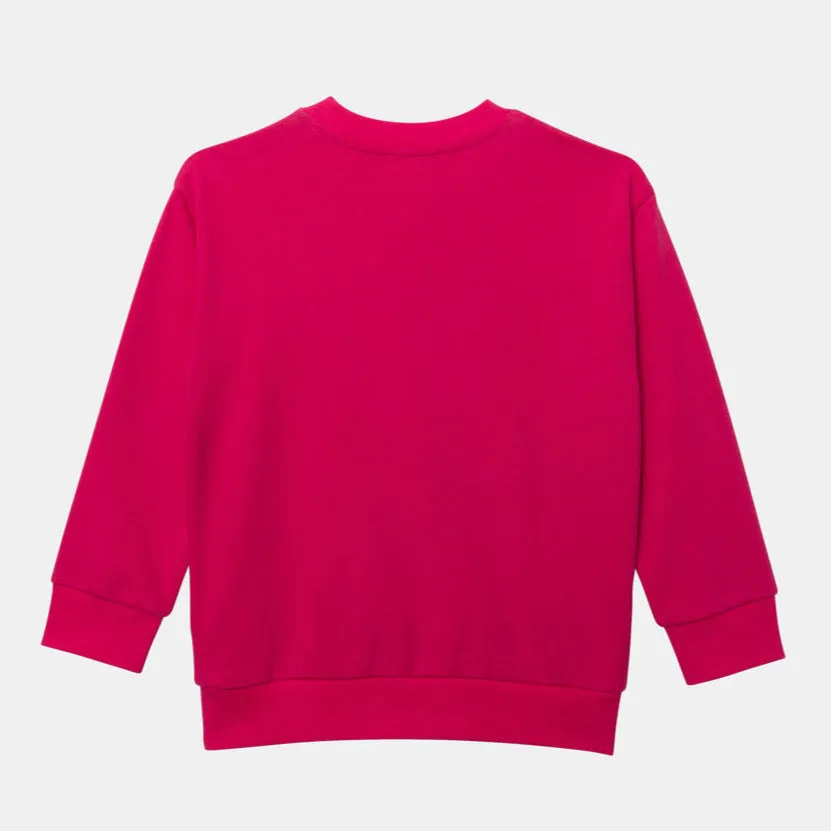 Catimini Kids DROIT Logo Cotton Sweatshirts - Fuchsia