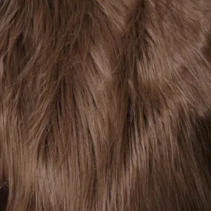 Chocolate Brown Shaggy Long Pile Faux Fur Fabric (4")